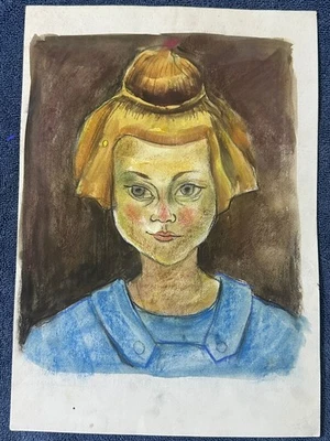 desenho e pintura de joan miro em papel antigo assinado carimbado vintage - Imagem 1 de 3