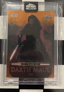 2024 Star Wars Chrome Black 25 Years of Darth Maul DM-3 ORANGE #d 19/25 TPM - Picture 1 of 2