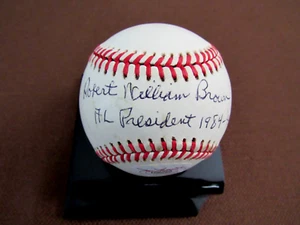 ROBERT WILLIAM BROWN AL PRES 1984-94 YANKEES SIGNED AUTO BROWN OAL BASEBALL JSA - Picture 1 of 6