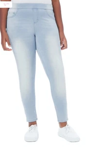 Justice Girls Jeans Jeggings Blue 18 Plus Denim Light Wash Elastic Waistband - Picture 1 of 9