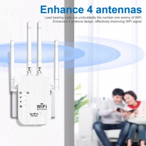 1200Mbps WiFi Repeater Wireless Signal Booster Dual Band WiFi Amplifier Rout _tm - Zdjęcie 1 z 14