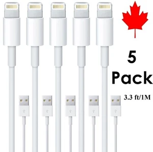 5x 1M 3FT 8Pin USB Chargeur Câble de Charge iPhone 14 13 12 11 10 8 Pro Max XS XR - Photo 1 sur 6