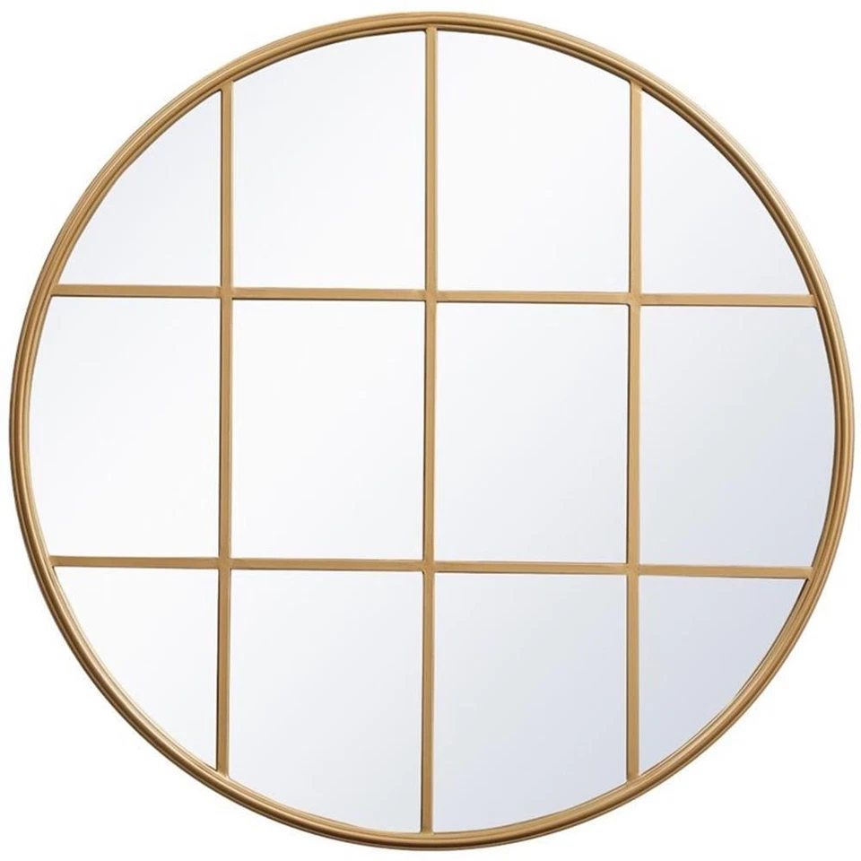 Elegant Lighting MR633636BR Motif 36 X 36 Inch Brass Wall Mirror