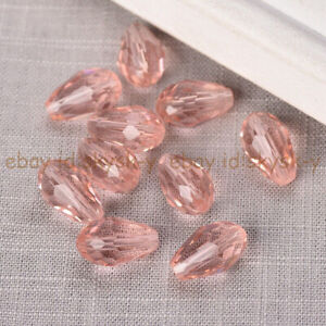 Wholesale Lots Faceted 8x12mm Teardrop Crystal Glass Loose Beads Jewelry Making