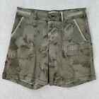 Hei Hei Green Camouflage Shorts Camo Casual Five Pockets Womens 28