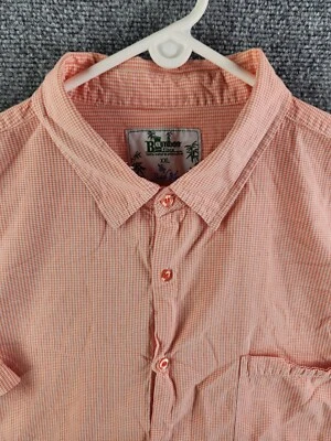 Camisa de fibra de bambú playa azul naranja 100 % natural con botones SUAVE 2XL para hombre Foto 1 de 4