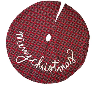 Mud Pie rot Schottenkaro Frohe Weihnachten Baum Rock Urlaub 25" - Bild 1 von 6