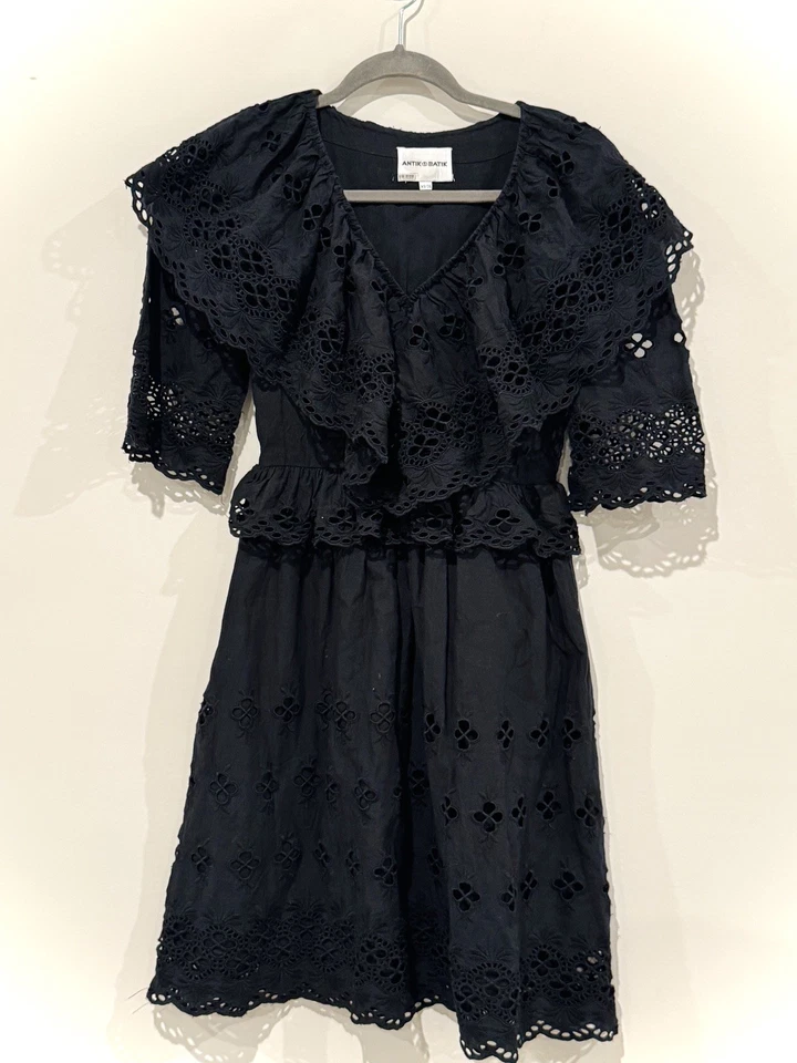 Vestido feminino Antik Batik preto XS/36 levemente usado boho macio casual viagem - Imagem 1 de 4