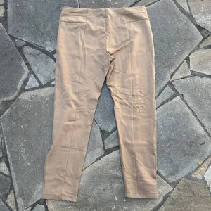 Womens Extra Large Ponte Pull On Pants Tan Stretch Slim Leg Ankle Workwear - Picture 1 of 14
