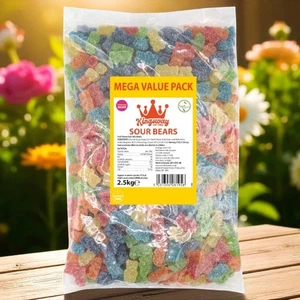Kingsway Sour Bears 2,5 kg Mega Value Vegan Jelly Sweets Gluten Gelatinefrei - Bild 1 von 11
