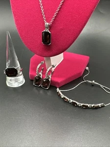 Studio 1886 Majestic Mauve Set - Necklace, Earrings, Ring (Size 10) & Bracelet - Picture 1 of 8
