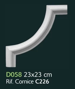Decoro in gesso per pareti e soffitti 23x23cm - D058 - 4 Pezzi - Ornamento Gesso - Foto 1 di 1