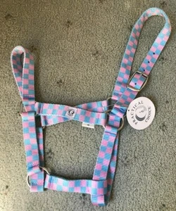 Pink/Blue checked Cob Head-collar (New with Tags) - Picture 1 of 3