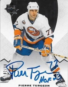 Carta autografata UD 19/20 Ultimate Pierre Turgeon New York Islanders con HOF 23 - Foto 1 di 17