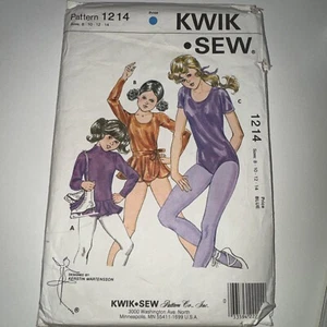 KWIK SEW 1214 Girls Leotard and Wrap Skirt XS-L - 70% 2 way STRETCH UNCUT VGC - Picture 1 of 5