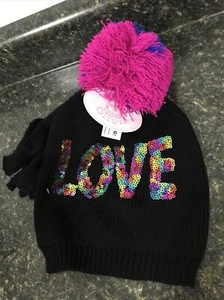 LITTLE OLIVIA GIRLS HAT AND GLOVE SET BLACK - one size (2-TW-2426) - Picture 1 of 7
