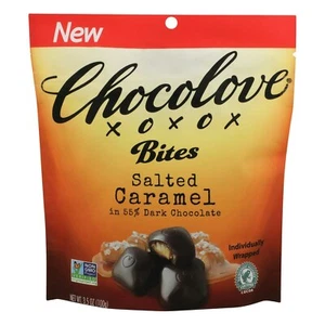 Chocolove Xoxox - Peach Bites Salted Caramel 3.5 oz (Pack of 8) - Picture 1 of 3