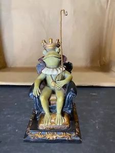 Frog Prince on Throne 2003 Sterling IND 9" base alla parte superiore del palo. - Foto 1 di 7