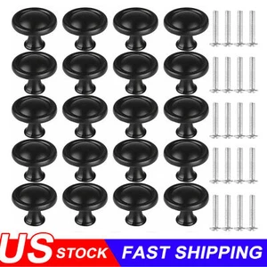 30 Pack Kitchen Cabinet Knobs Hardware Drawer Cupboard Handle Pulls Black Round - Picture 1 of 10