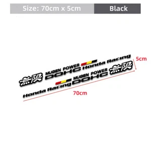 2Pcs Black Mugen Power DOHC Racing Decals Car Body Gas Cap Sports Sticker 70CM - Picture 1 of 10