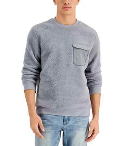 Alfani Sweatshirt Men's XXL Graystone Fleece Crew Neck Long Sleeve Pocket NWT - Picture 1 of 2