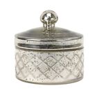 Antique Mercury Glass Storage Container with Lid, Decorative Jar for Cotton B...