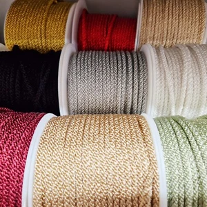 3.5 mm Crepe Piping Cord Barley Twist Soutache Lacing Cord Braid Edging 2 METRES - Picture 1 of 14