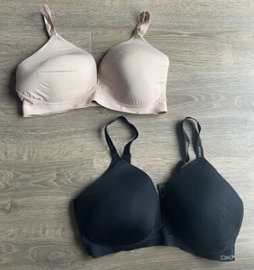 Ladies DKNY 2 Pack Wireless Bra Size S Sand and Black Endless Stretch Microfiber - Picture 1 of 4