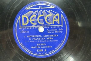 Pietro - DECCA 1345 - Giovinezza, Giovinezza & Faccetta Nera - Accordion Solo - Imagen 1 de 2