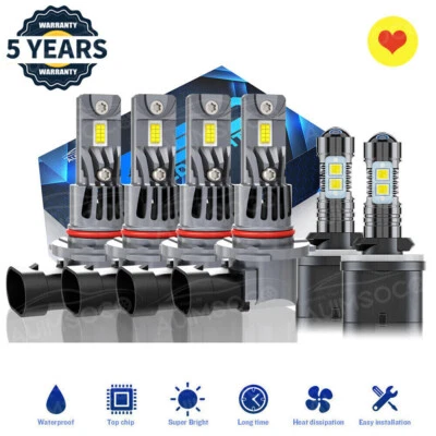 Kit de 6 faros LED combinados con bombillas antiniebla 8000K para GMC Sierra 3500 2001-2002 Foto 1 de 4