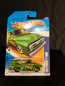 2010 Hot Wheels green '56 FORD F-100 HEAT FLEET 93/244 new in package - Picture 1 of 3