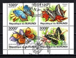 Animaux Papillons Burundi 2011 (42) Yvert n° timbres du bloc 159 oblitérés - Bild 1 von 1