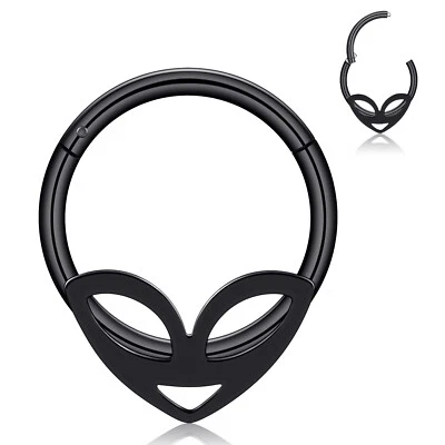 2Pcs Nose Ring 316L Steel Segment Septum Clicker Daith Hoop Body Piercing 16G - Image 1 of 4