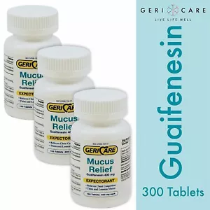 Gericare Mucus Relief Guaifenesin Expectorant Tablets 400 mg Each 100 Ct 3 Pack - Picture 1 of 5