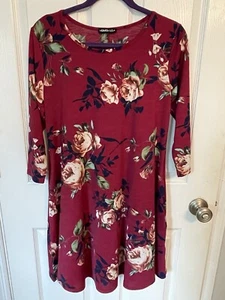 Heimish USA Multi Color Floral Dress 3/4 Sleeve Boutique Size Large NWOT - Picture 1 of 10