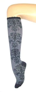 DESIGNER COTTON KNEE HIGH SOCK FLEUR DE LYS QUALITY AUSSIE SELLER - Picture 1 of 2