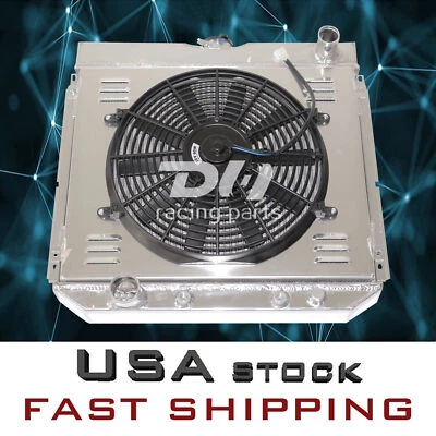 Radiador y cubierta y ventilador de aluminio de 3 filas para Ford 70-77 Maverick 67-70 Mustang 66-73 Comet Foto 1 de 4