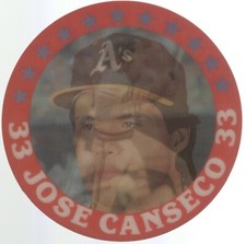 1987 SPORTFLICS Superstar Discs #1 Jose Canseco (4 1/2" diameter)