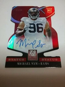Michael Sam Rams 2014 Panini Elite Status rojo troquelado autografiado radiocontrol #172 37/49 - Imagen 1 de 4