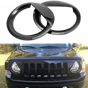 For Jeep Patriot 2011-17 Black Angry Bird Style Front Lamp Headlight Cover Trim - Bild 1 von 8