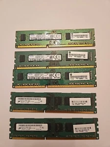 Samsung Micron 8GB PC3-12800 DDR3 698651-154 Lot 5 sticks 40GB 240pin - Picture 1 of 5