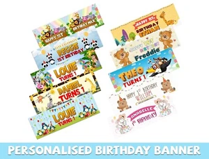 Banner Compleanno Design Animali Personalizzati Bambini Decorazione Festa Bambini 299 - Foto 1 di 12