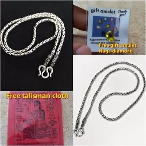 collana amuleto thailandese argento puro 925 motivo treccia spessore 4 mm. Argento vero - Foto 1 di 11
