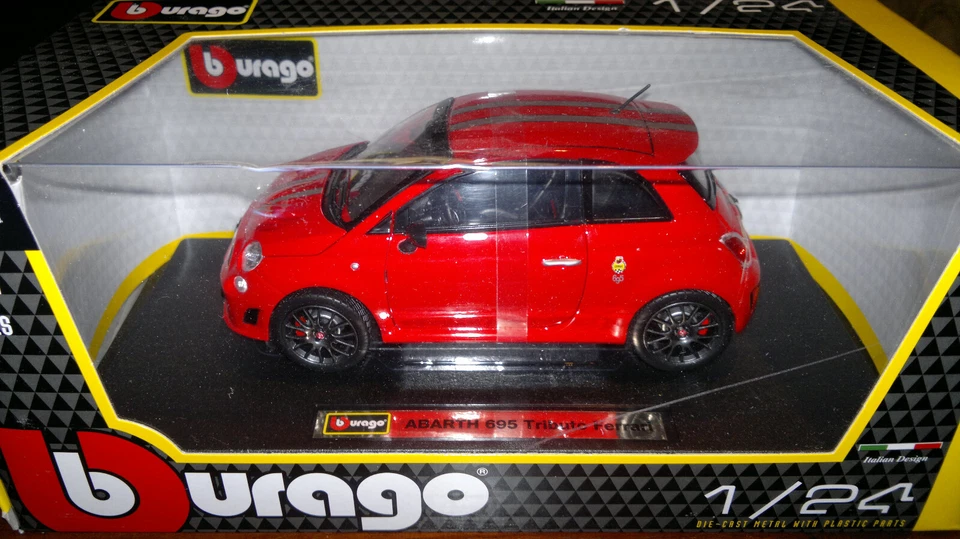 Fiat 500 Abarth 695 Tributo Ferrari Burago 1:24 - Immagine 1 di 1