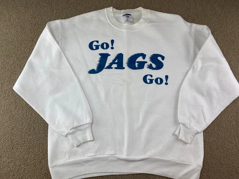 Jacksonville Jaguars Sweatshirt Crewneck Pullover White Team Football jersey VTG Cover