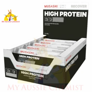 Musashi High Protein 12 x 90g Bars P45 Low Carb Advanced Protein Blend - Picture 1 of 20