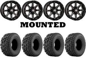 Kit 4 Vision Wheel Duo Trax Tires 26x9-12/26x11-12 on High Lifter HL4 Black CAN - Picture 1 of 5