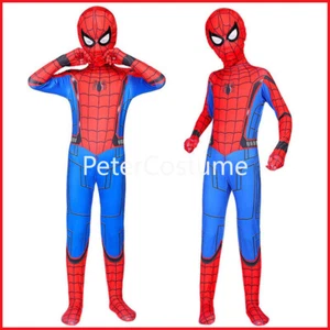 Kids Spider-Man Homecoming Costume Boys Super Hero Spiderman Jumpsuit Outfit - Picture 1 of 6
