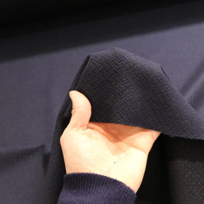 Kleider JERSEY Warm Designer Meterware Stoff Bekleidung mit Muster Blau - Bild 1 von 2