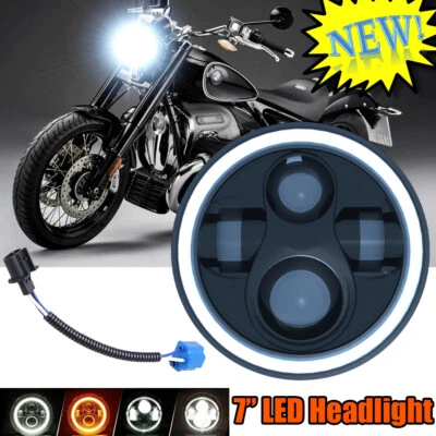 7" inch 100W LED Headlight Hi lo Black for Honda Yamaha Ducati Motorcycle Foto 1 de 4